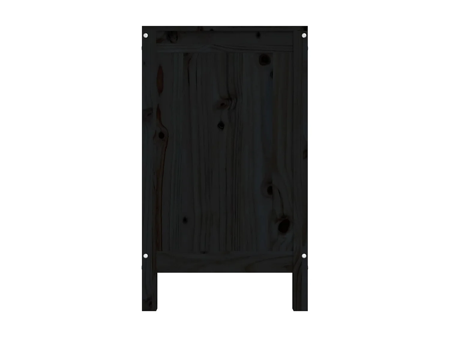 Contenitore per biancheria nero 88,5x44x76 cm in legno massello di pino