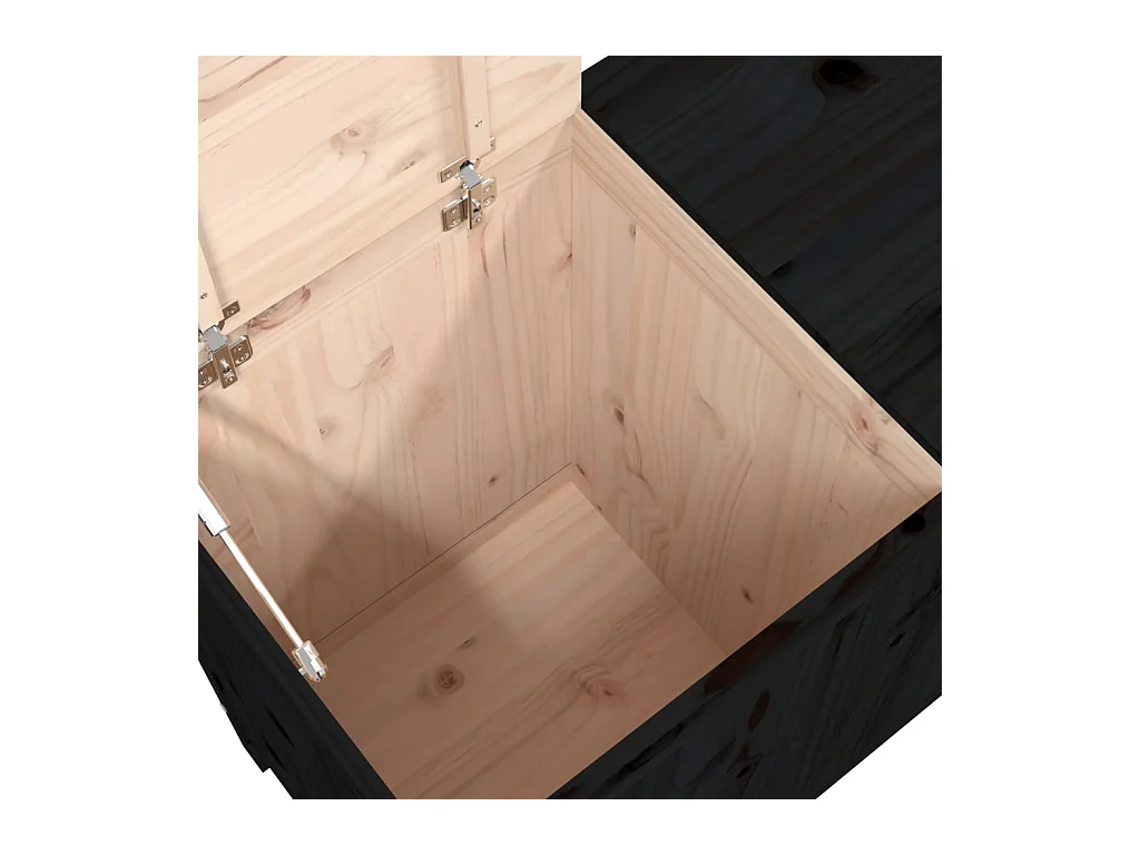 Contenitore per biancheria nero 88,5x44x76 cm in legno massello di pino