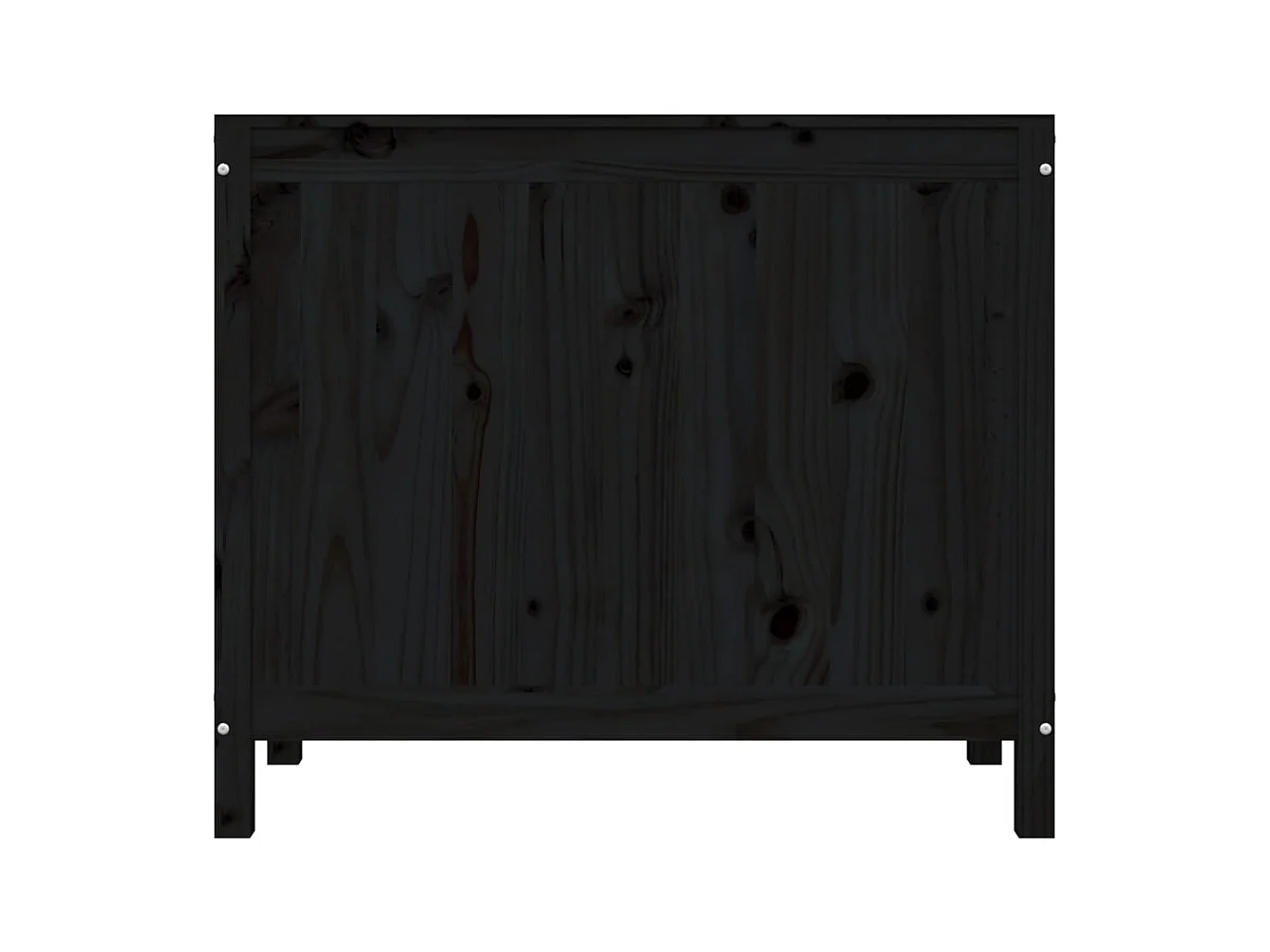 Boîte à linge Noir 88,5x44x76 cm Bois massif de pin