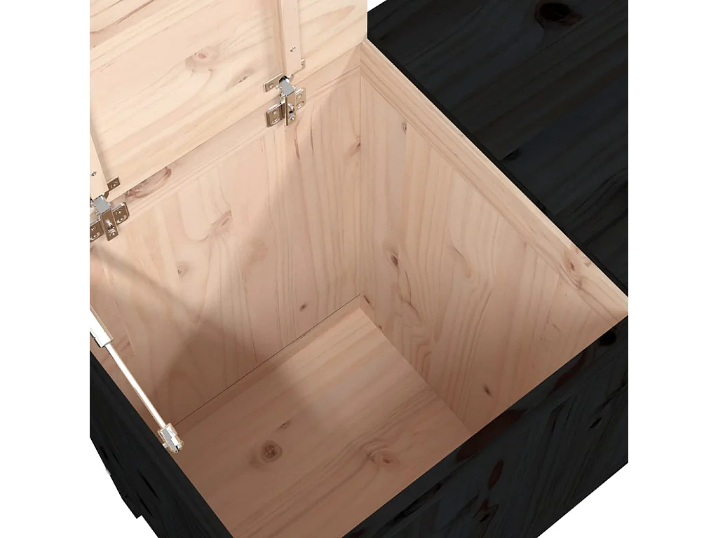 Boîte à linge Noir 88,5x44x76 cm Bois massif de pin