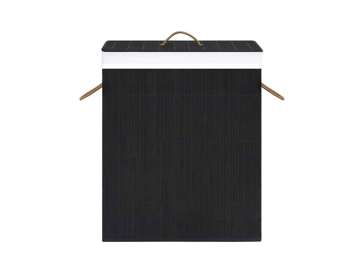 Panier à linge avec une seule section bambou noir 83 L