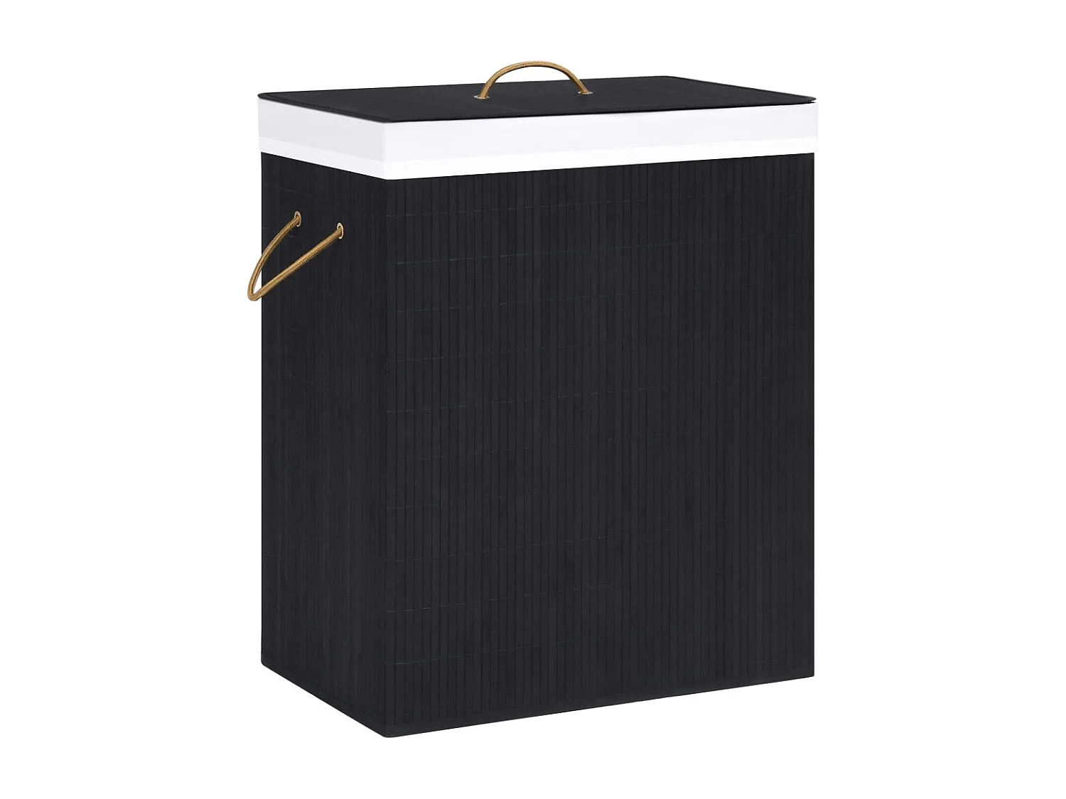 Panier à linge avec une seule section bambou noir 83 L