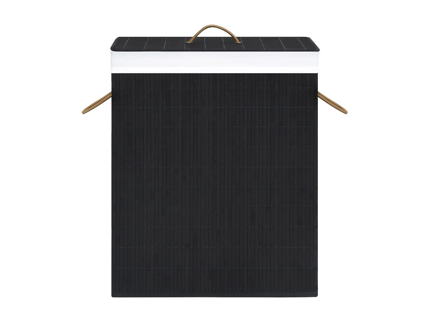 Panier à linge avec une seule section bambou noir 83 L
