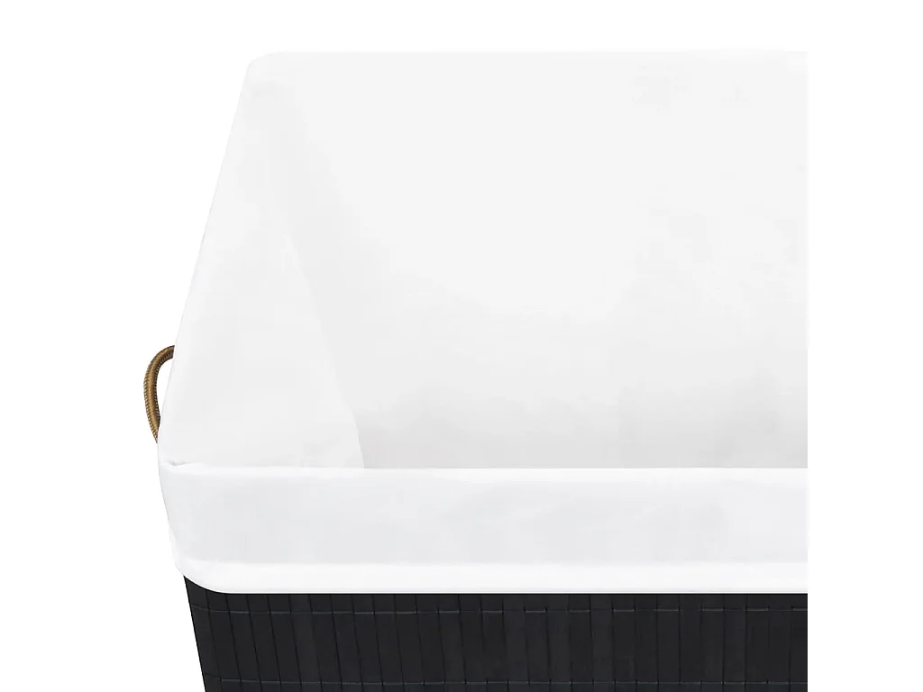 Panier à linge avec une seule section bambou noir 83 L