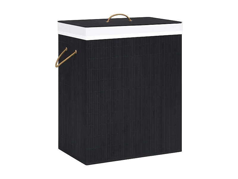 Panier à linge avec une seule section bambou noir 83 L