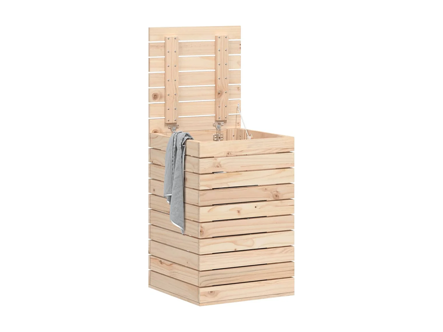 Panier à linge 44x44x66 cm bois massif de pin