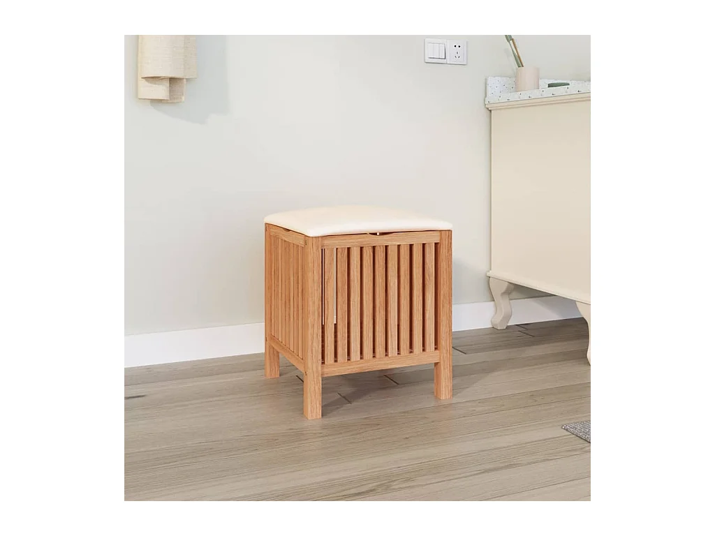 Tabouret de salle de bain 40,5x40x52 cm Bois massif de noyer