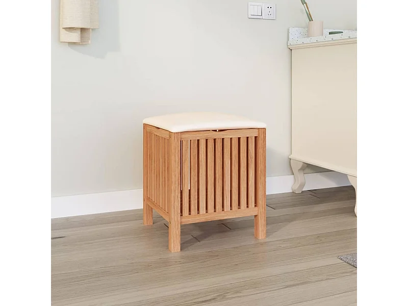 Sgabello da bagno 40,5x40x52 cm Legno massello di noce