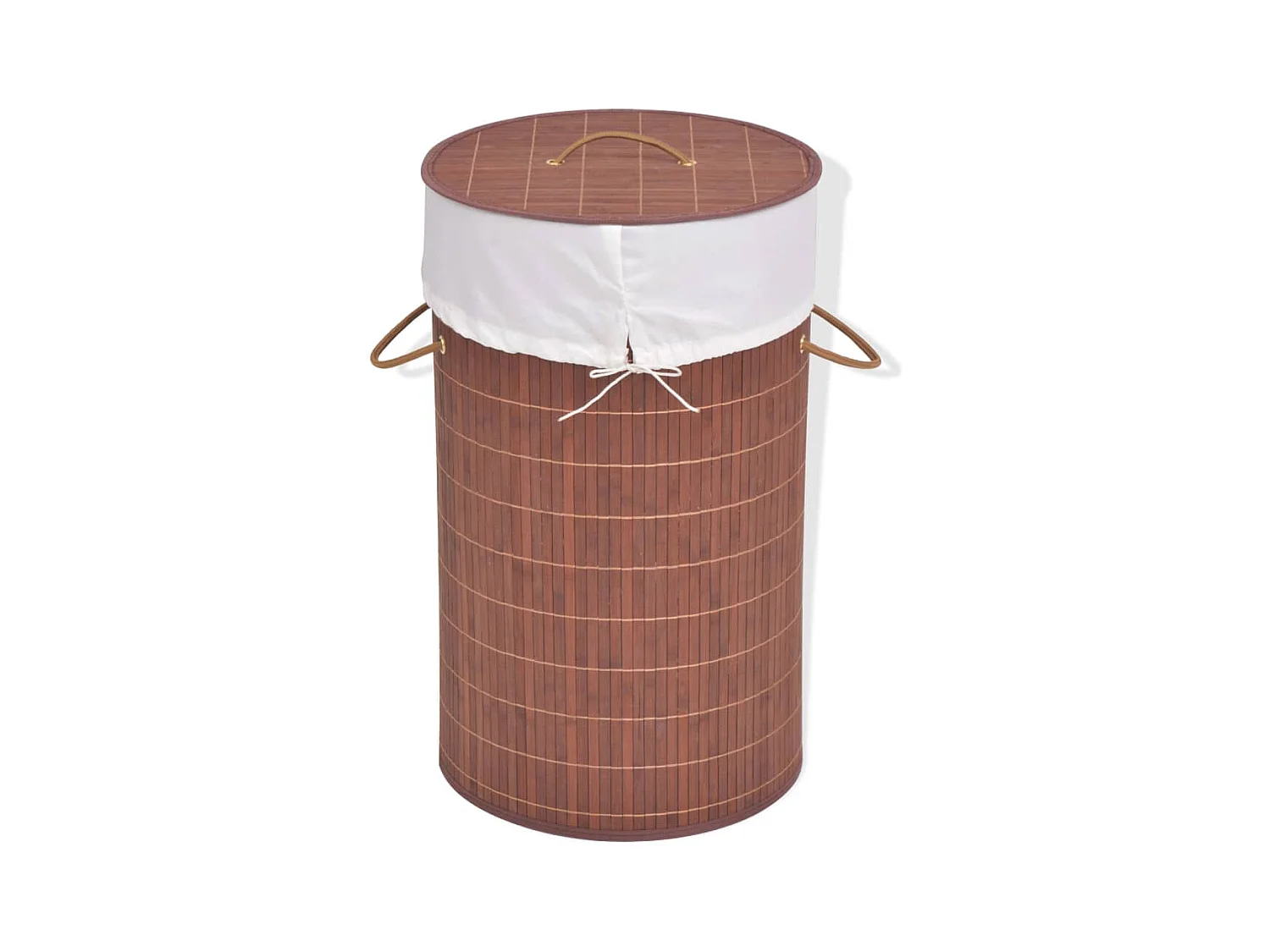 Panier à linge rond Bambou Marron