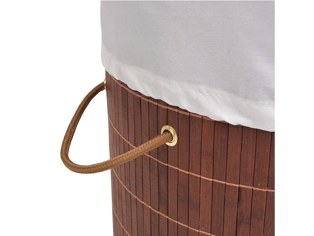 Panier à linge rond Bambou Marron