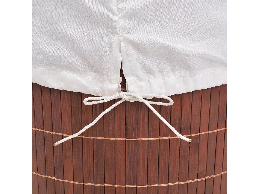 Panier à linge rond Bambou Marron