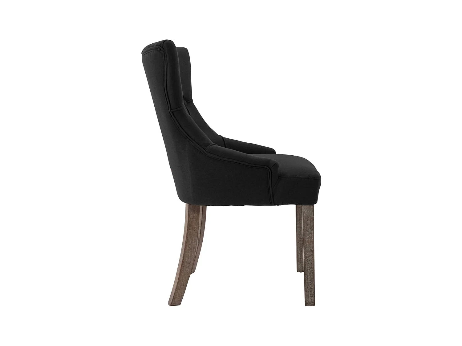 Juego de 2 sillas de comedor de tela negra