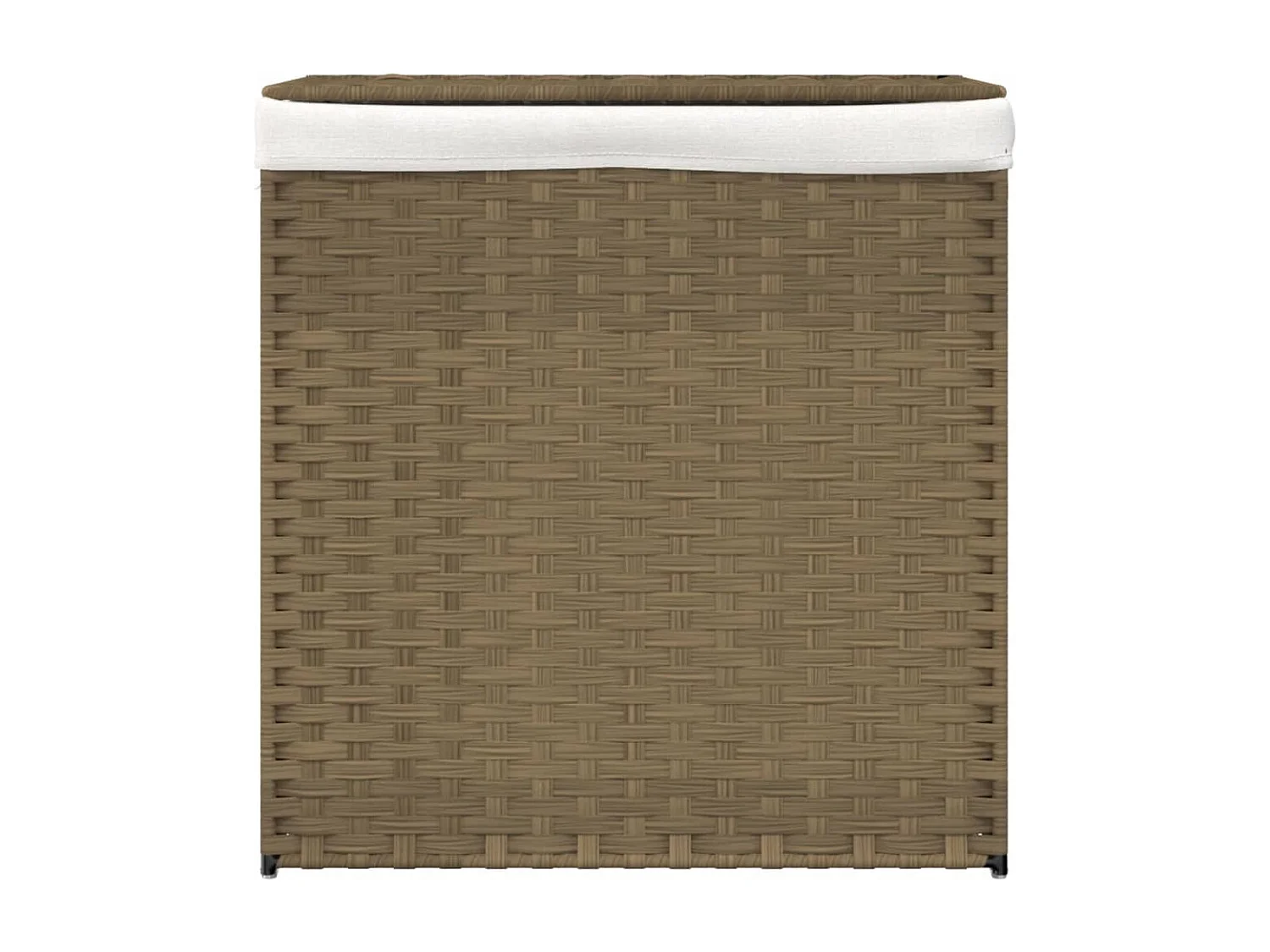 Panier à linge avec 2 sections 53x35x57 cm résine tressée