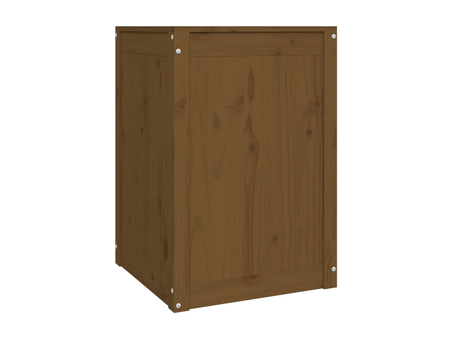 Boîte à linge Marron miel 44x44x66 cm Bois massif de pin