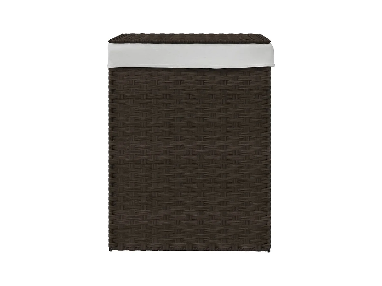 Panier à linge avec couvercle marron foncé résine tressée