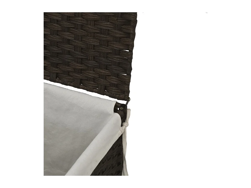 Panier à linge avec couvercle marron foncé résine tressée