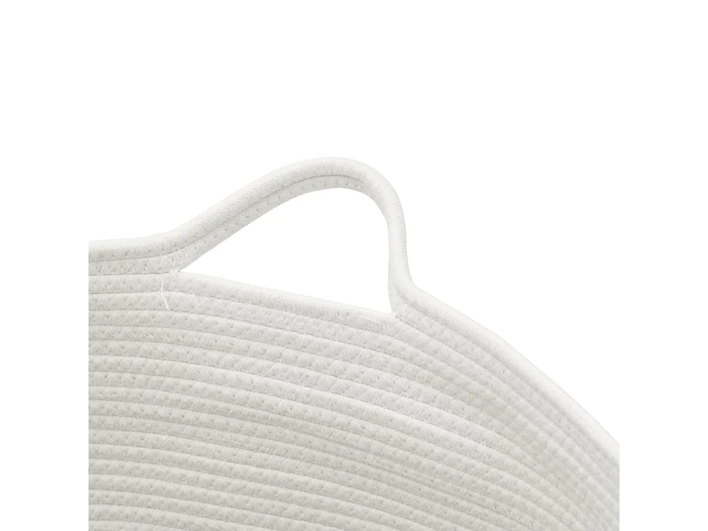 Cesto portabiancheria beige e bianco Ø55x36 cm cotone