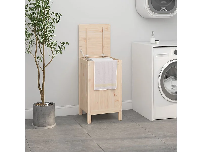 Boîte à linge 44x44x76 cm Bois massif de pin