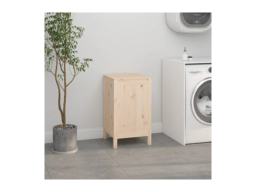 Boîte à linge 44x44x76 cm Bois massif de pin