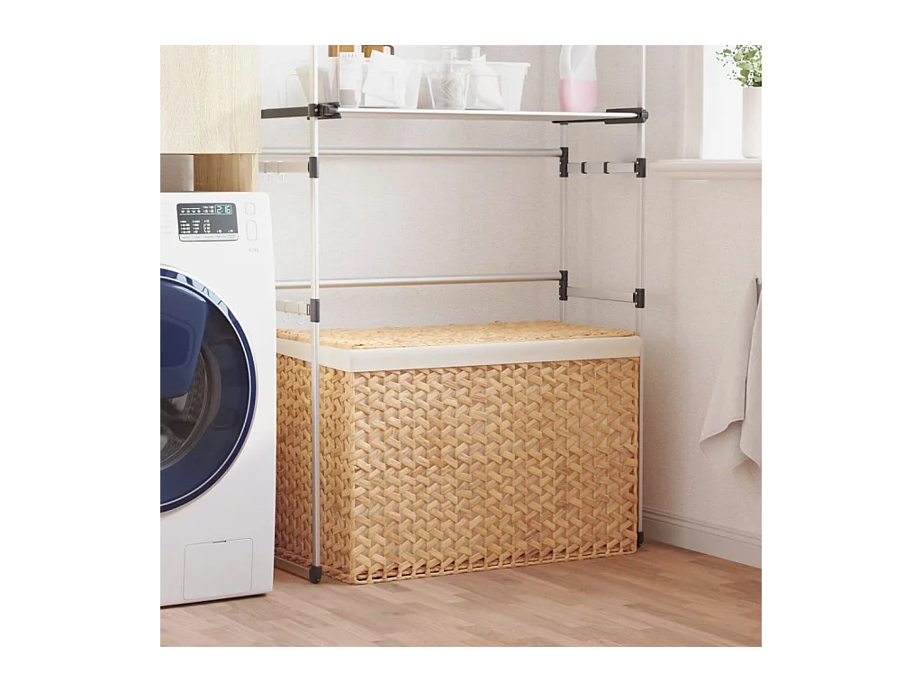 Panier à linge avec 3 sections 75x42,5x52 cm hyacinthe d'eau