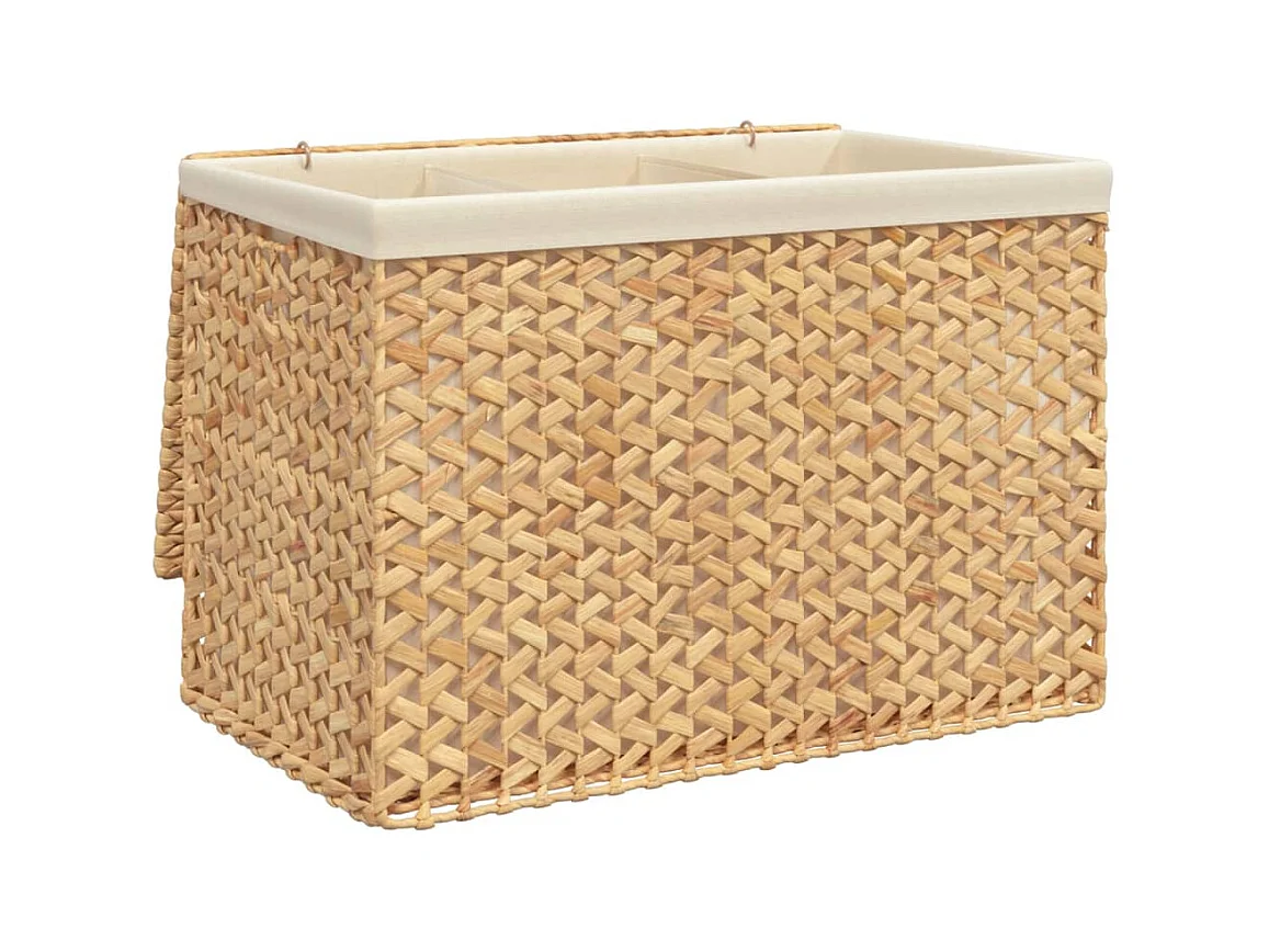 Panier à linge avec 3 sections 75x42,5x52 cm hyacinthe d'eau