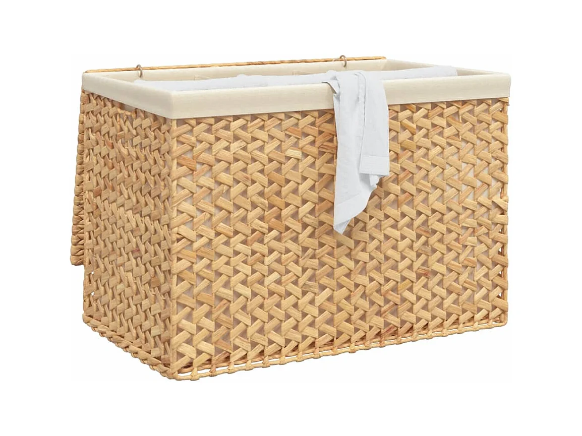 Panier à linge avec 3 sections 75x42,5x52 cm hyacinthe d'eau