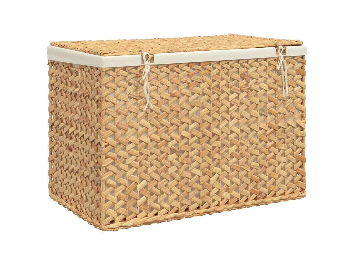 Panier à linge avec 3 sections 75x42,5x52 cm hyacinthe d'eau