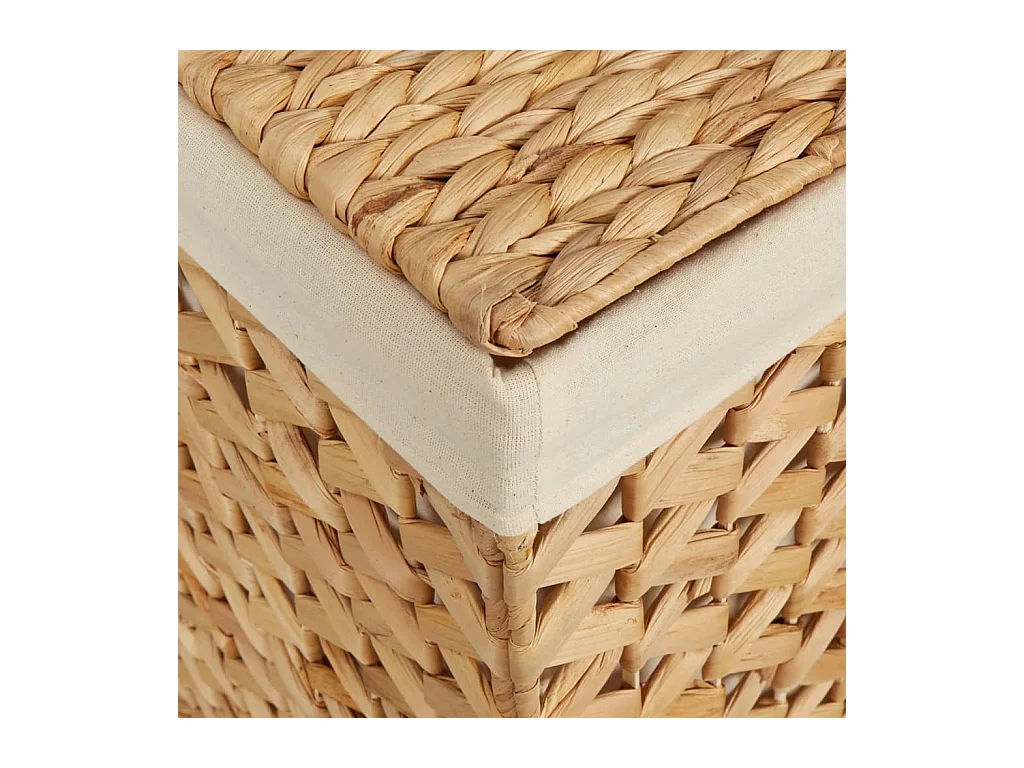 Panier à linge avec 3 sections 75x42,5x52 cm hyacinthe d'eau