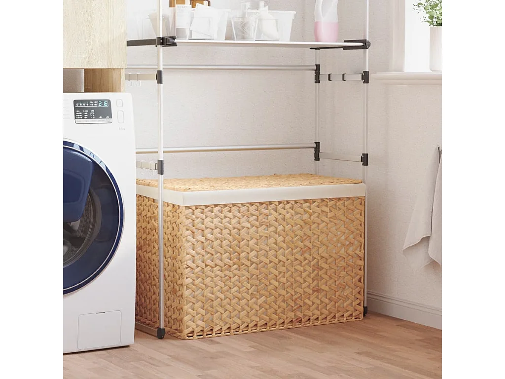 Cesta para la ropa sucia con 3 secciones 75x42,5x52 cm jacinto de agua