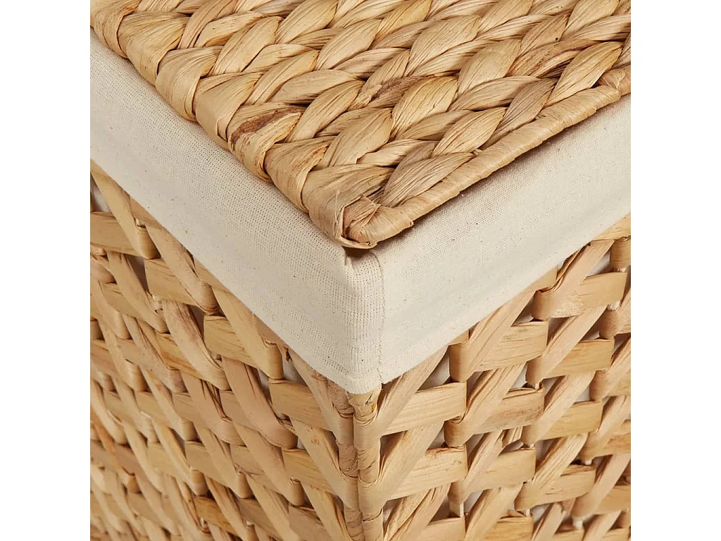 Cesta para la ropa sucia con 3 secciones 75x42,5x52 cm jacinto de agua