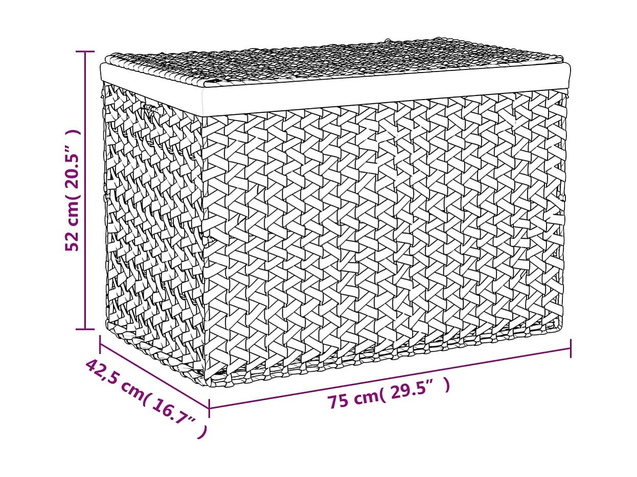 Cesta para la ropa sucia con 3 secciones 75x42,5x52 cm jacinto de agua
