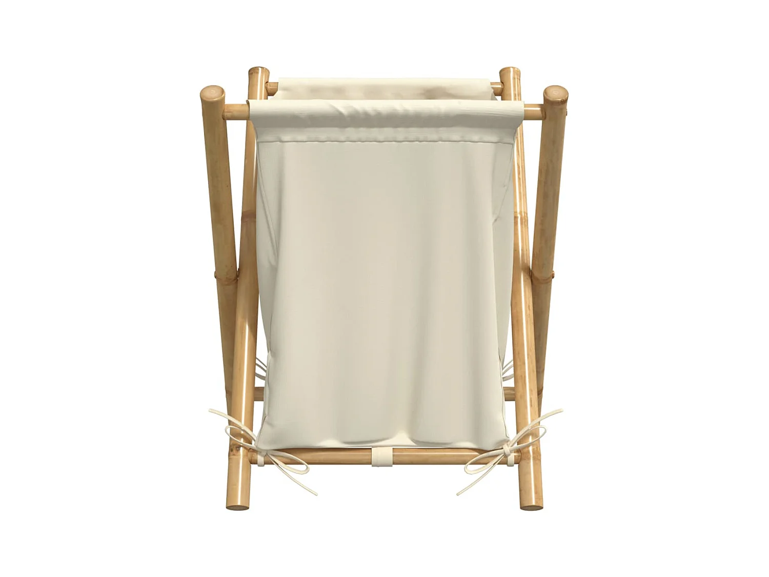 Panier à linge blanc crème 45x55x63,5 cm bambou