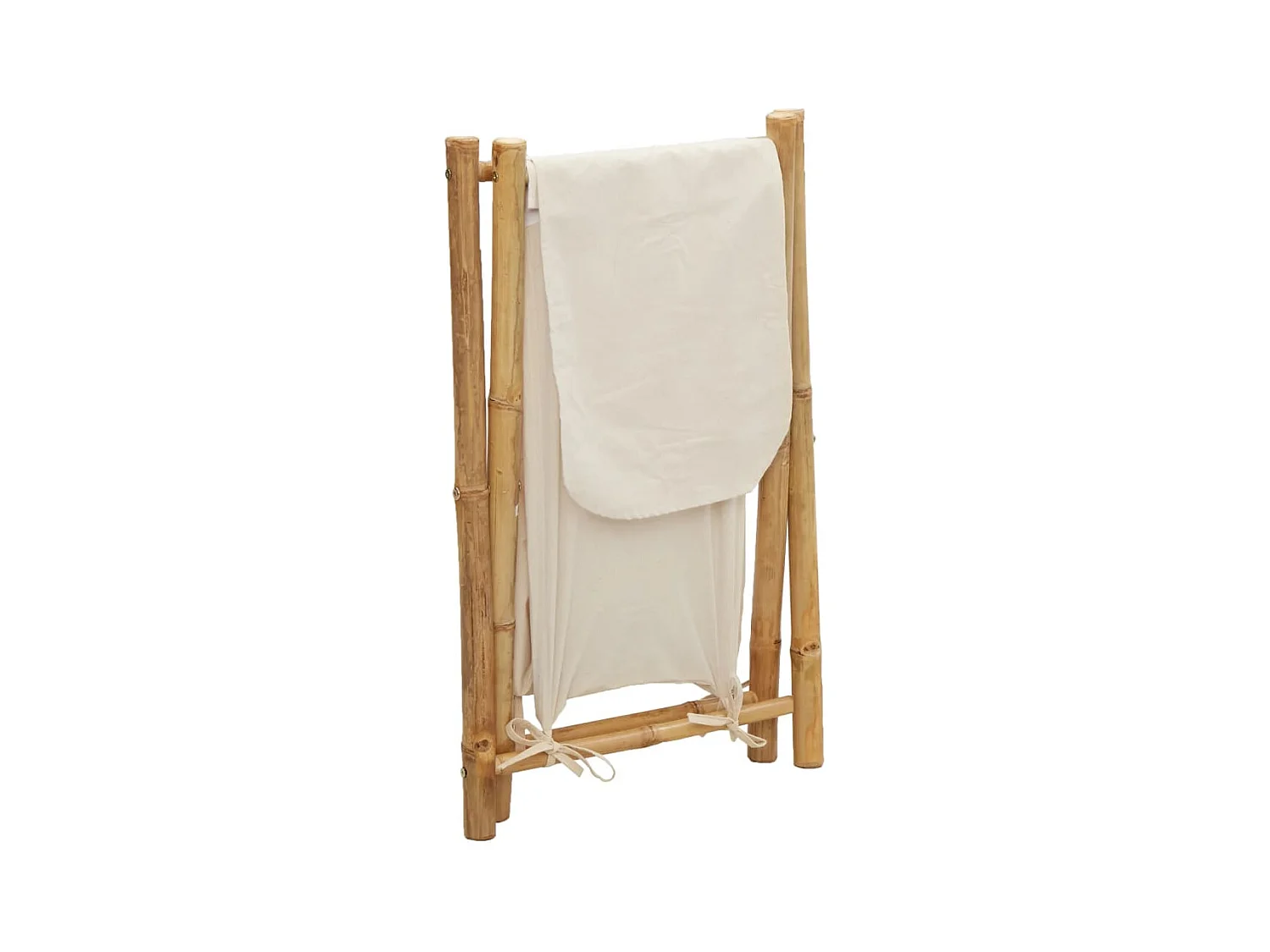 Panier à linge blanc crème 45x55x63,5 cm bambou