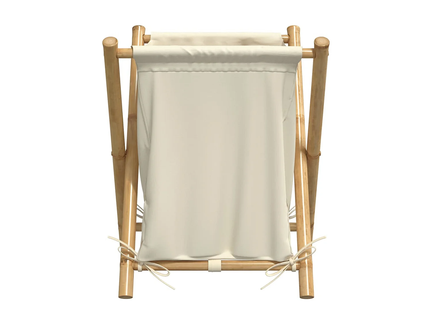 Panier à linge blanc crème 45x55x63,5 cm bambou
