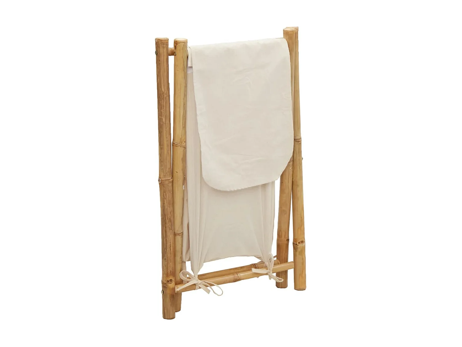 Panier à linge blanc crème 45x55x63,5 cm bambou