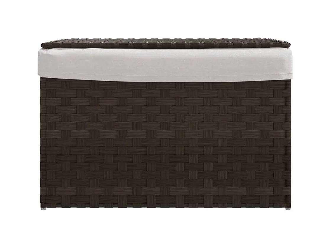 Panier à linge avec couvercle marron foncé résine tressée