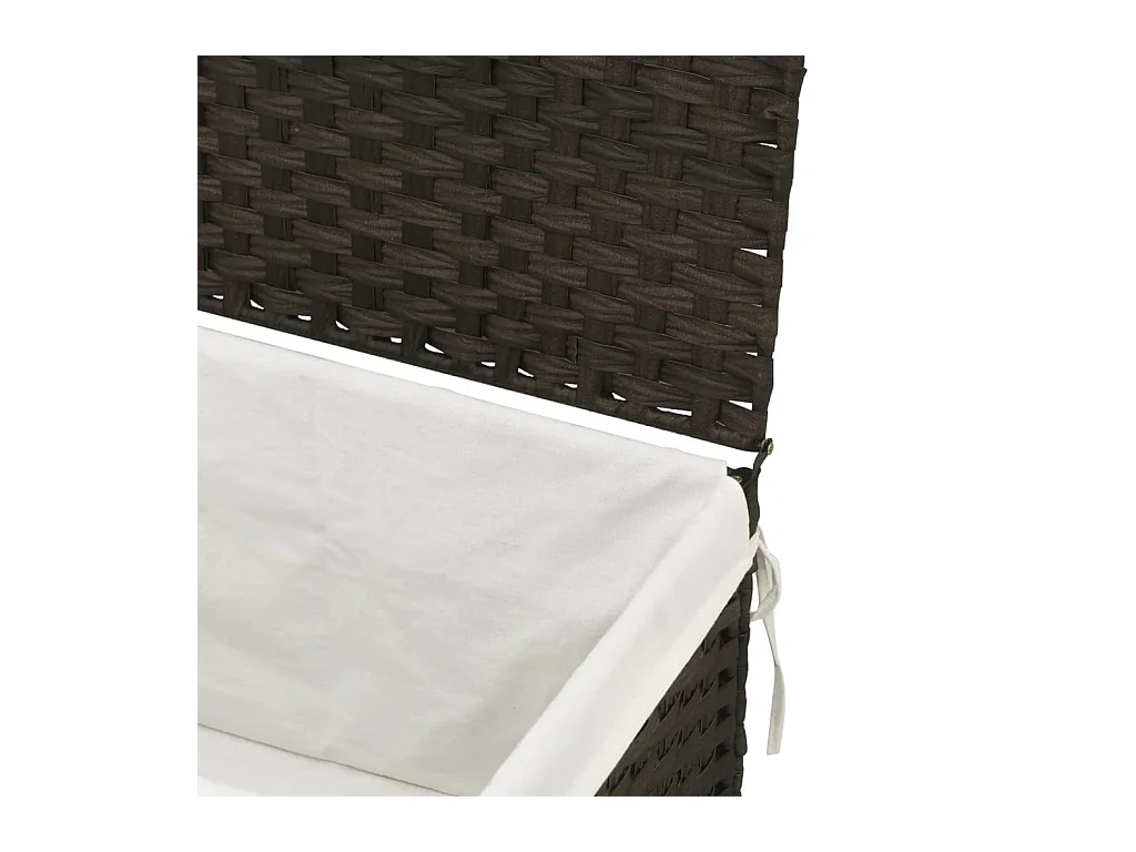 Panier à linge avec couvercle marron foncé résine tressée