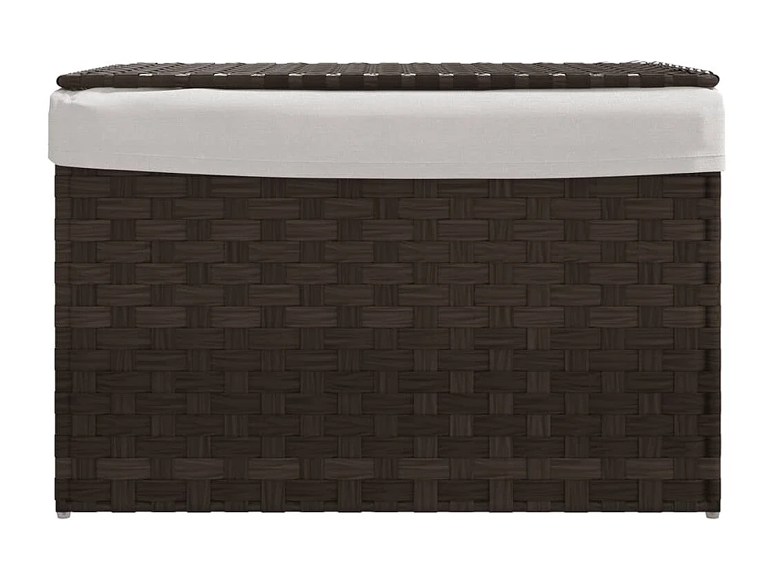 Cesta para ropa con tapa de resina tejida marrón oscuro