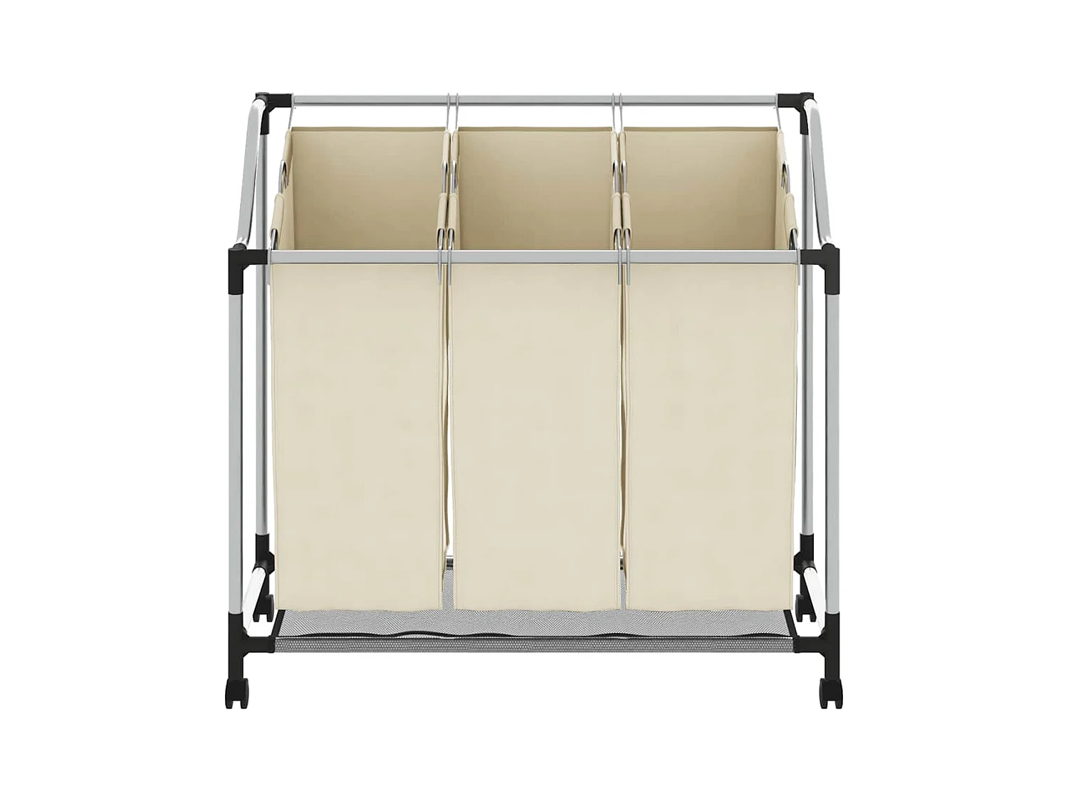 Trieuse à linge avec 3 sacs Crème Acier