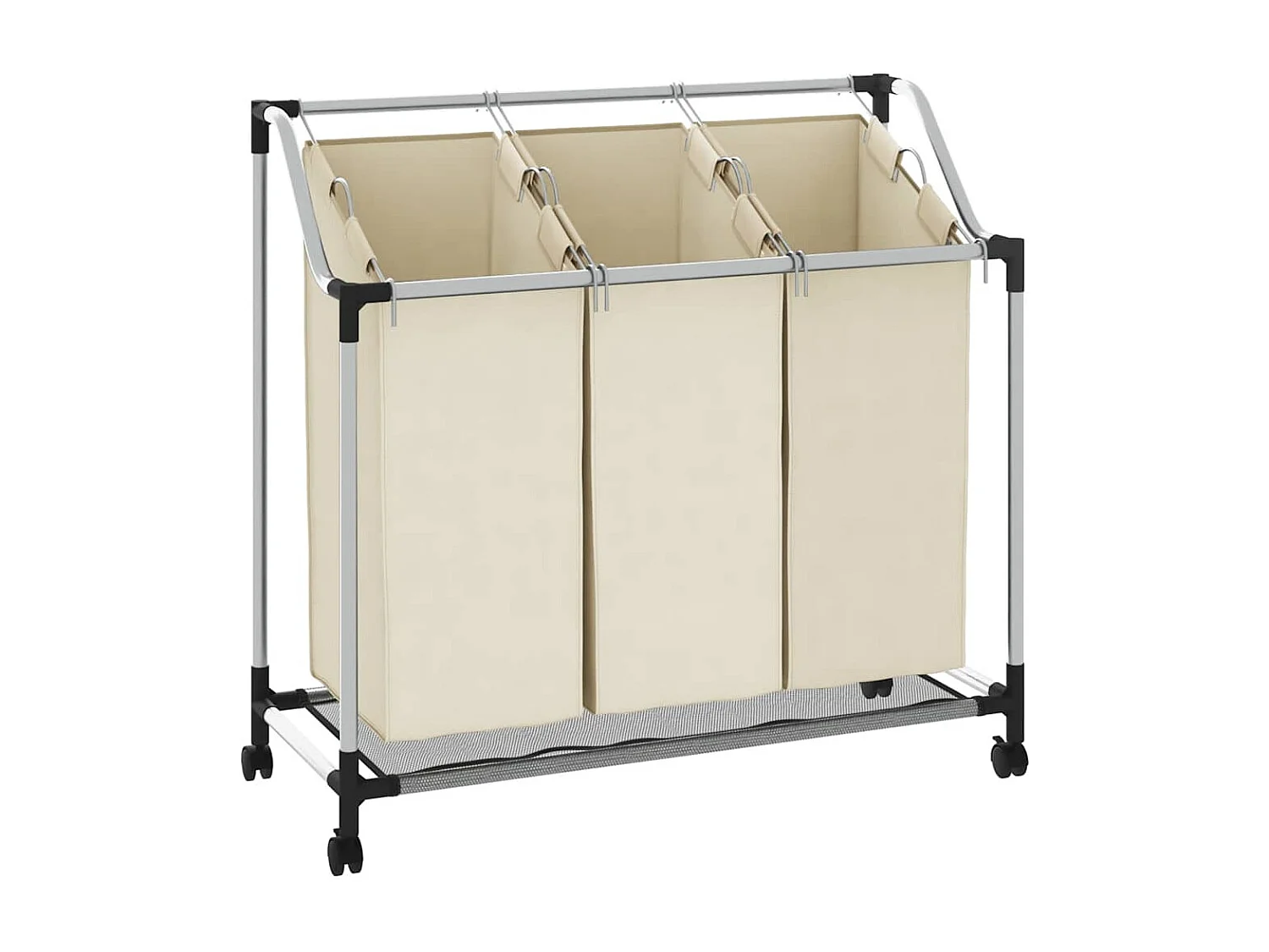 Trieuse à linge avec 3 sacs Crème Acier