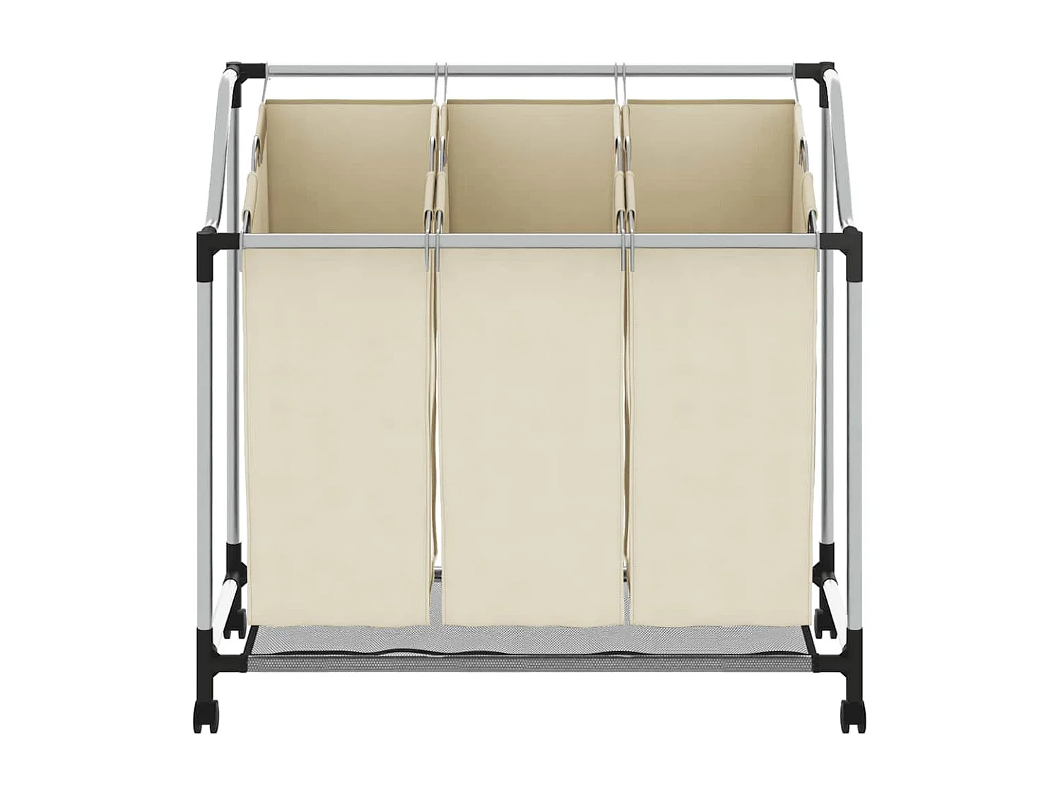 Trieuse à linge avec 3 sacs Crème Acier