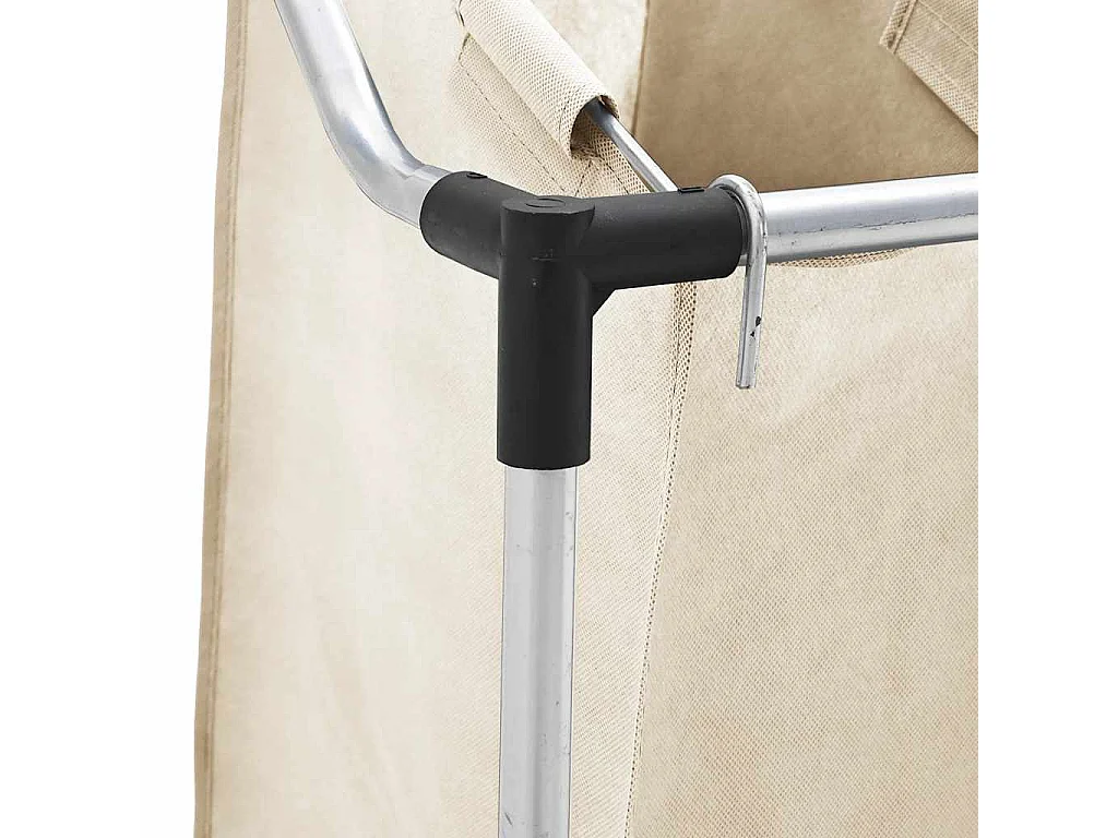 Trieuse à linge avec 3 sacs Crème Acier