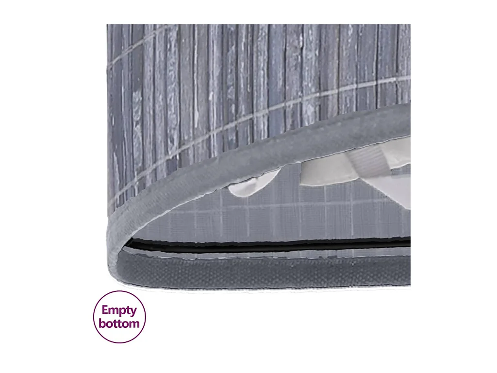 Panier à linge d'angle Bambou Gris 60 L