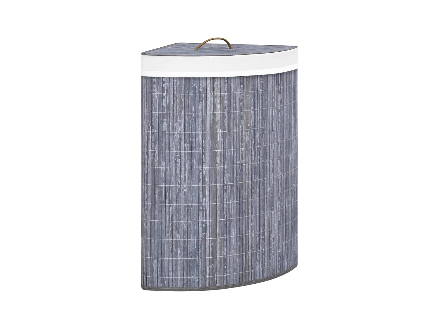 Panier à linge d'angle Bambou Gris 60 L
