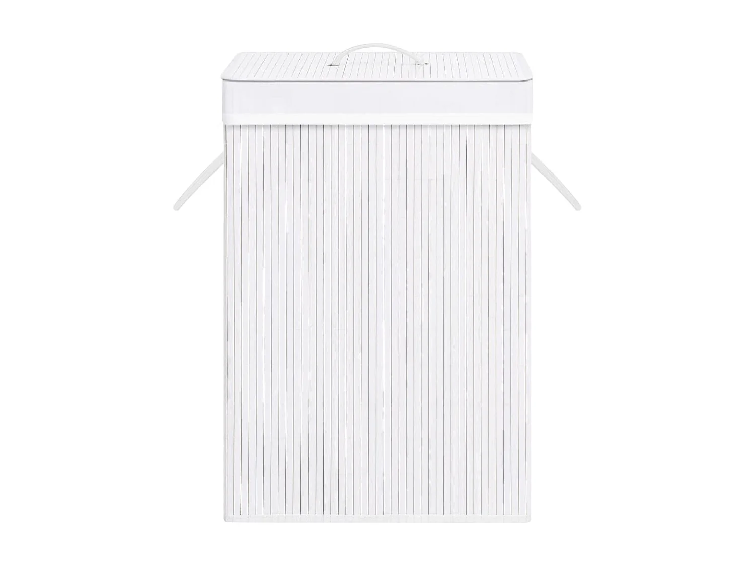 Wasmand met 2 vakken wit bamboe 72 L