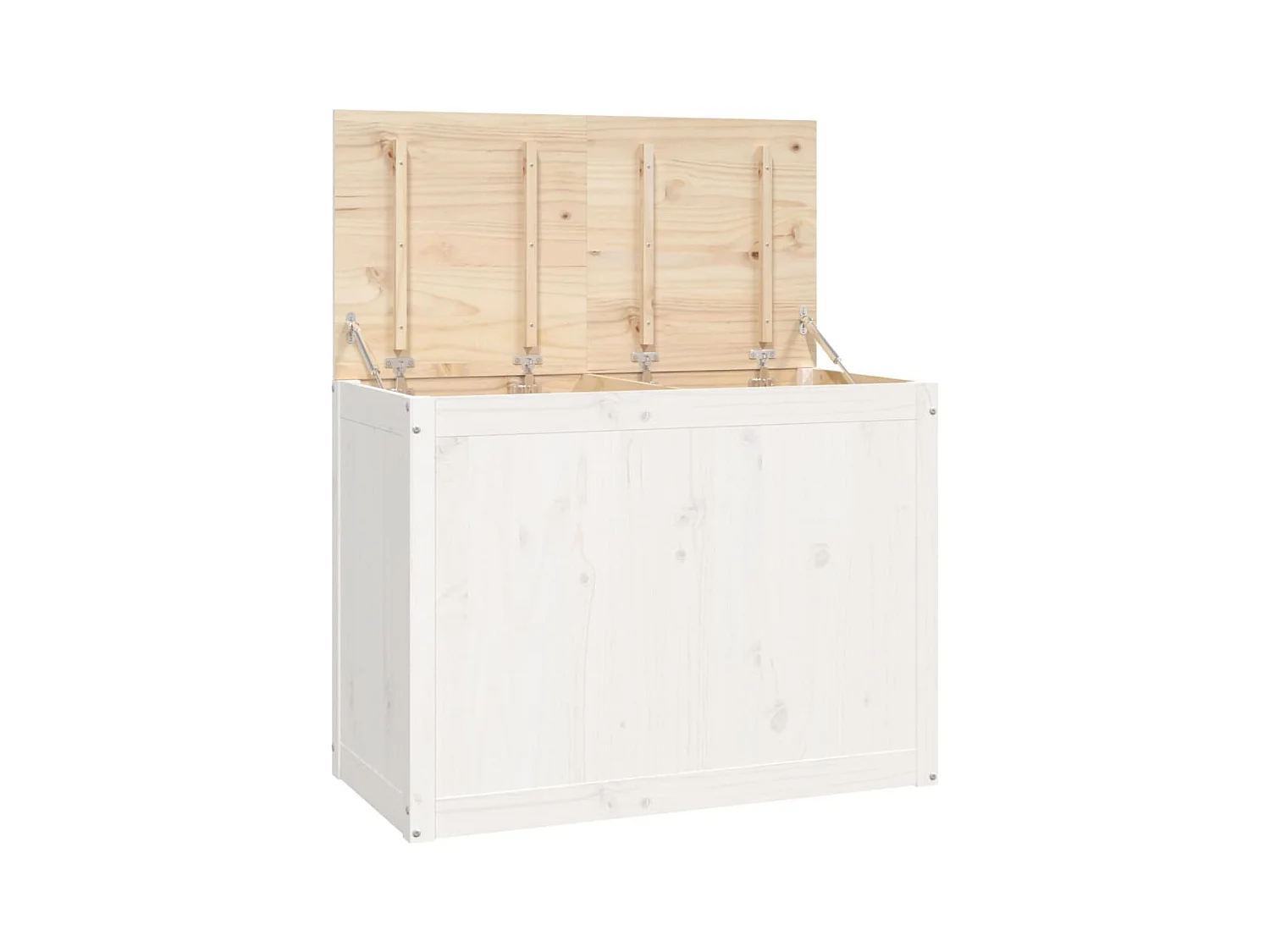Boîte à linge Blanc 88,5x44x66 cm Bois massif de pin