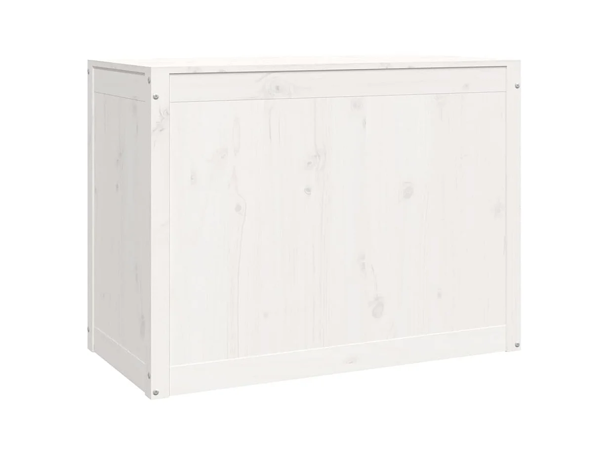 Boîte à linge Blanc 88,5x44x66 cm Bois massif de pin