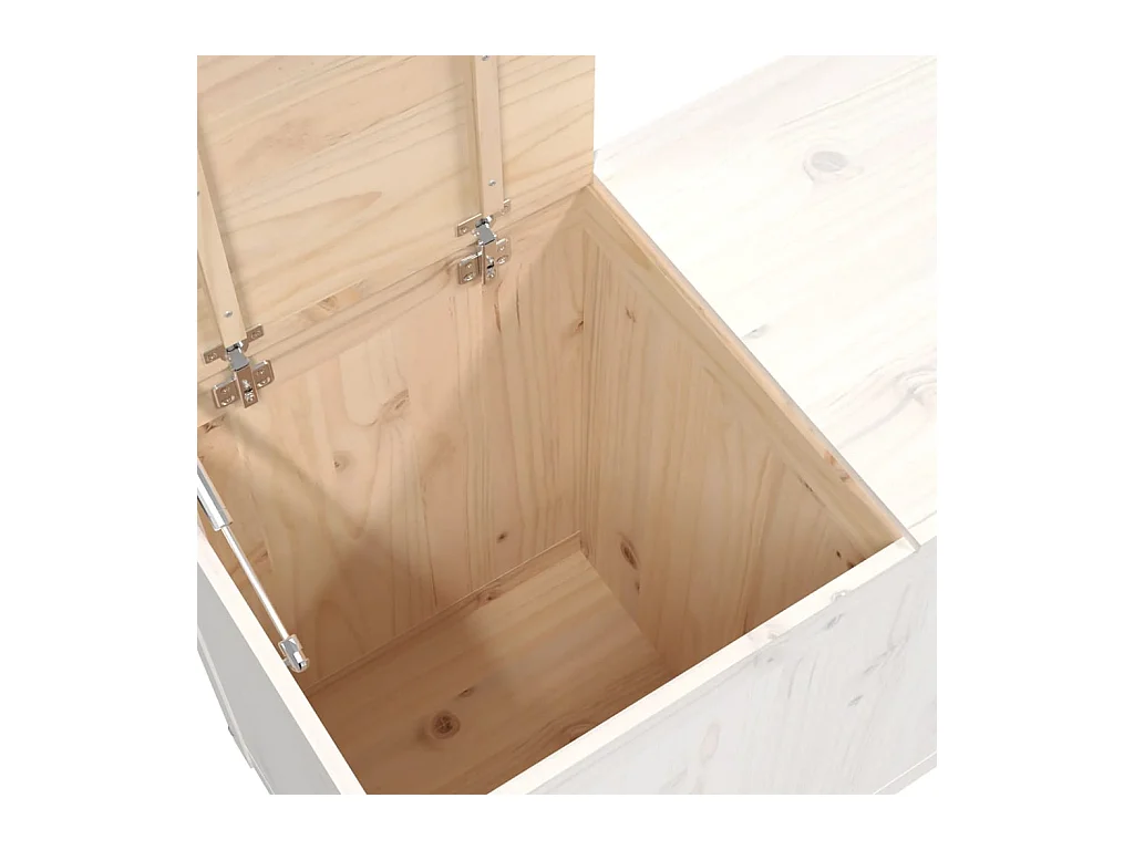 Boîte à linge Blanc 88,5x44x66 cm Bois massif de pin