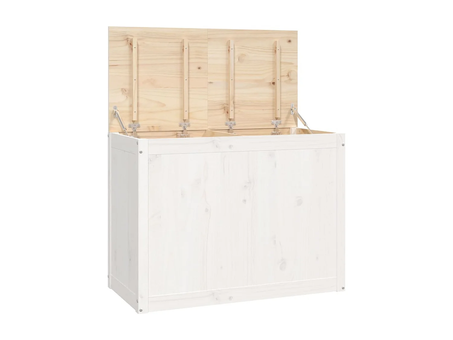 Boîte à linge Blanc 88,5x44x66 cm Bois massif de pin