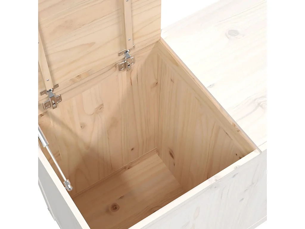Boîte à linge Blanc 88,5x44x66 cm Bois massif de pin